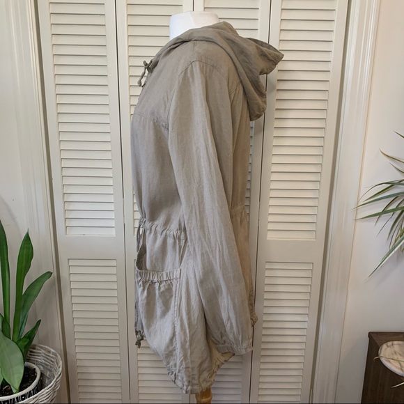 Eileen Fisher linen hooded anorak style jacket - Picture 5 of 12